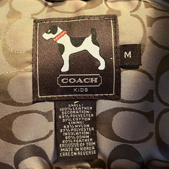 Coach kids down and leather VINTAGE VEST - Picture 3 of 5